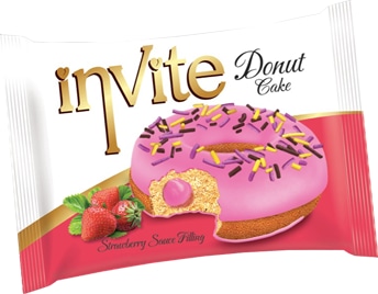 Пончик DONAT INVITE (клубничная начинка) 40 грамм