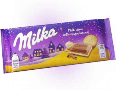 Молочный Шоколад Milka ваниль и кусочки печенья 100 гр